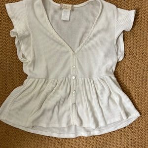 Altar’d State White Ribbed Shirt